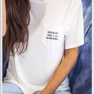 Brandy Melville Mermaids Don't Do Homework Tee
